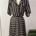 Vintage 80s ITEMS Striped ShortSleeve Dress Size Large Multi Photo 1