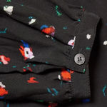 Derek Lam NWT  10 Crosby Evadne Floral Tie Front Blouse Black Size 2 Photo 3