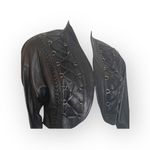 Vintage 90s Y2K: Erez x Lillie Rubin ☻︎ Whip Stitch Leather Jacket ☻︎ Black Gold Size M Photo 5