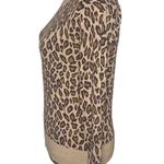 Ellen Tracy tan cheetah print sweater lightweight size S Photo 3