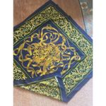 Vtg Italian Baroque Scarf Gold Chain Belt Print Square 47 inch Made in Italy Green Photo 1