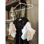 Sleeper Arle Ruffled Linen Midi Dress Black & White Womens Size XL Photo 8