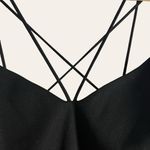 Misha Benecia Black Strappy Back Midi Cocktail Dress Size 10 Photo 9