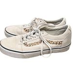 Vans Ward Ivory Suede Cheetah Stripe Low Top Lace-Up Skateboarding Sneakers 8 Photo 0