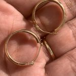 10k Gold Thick Textured Hoops Photo 2