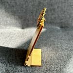 Sparkly Cameo Brooch Pin, Rhinestone Filigree Edging Detail, Red, Pink, Gold Red Photo 5