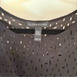 Eileen Fisher Confetti Laser Cut Black Silk Tunic Blouse XXS Photo 5