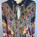 Umgee Womens blouse Multicolor Patchwork Flowy Long Sleeve Bell Boho S Photo 6