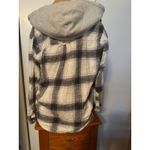 American Eagle Flannel Hoodie. Small. White Photo 1
