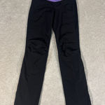 Lululemon Womens Pants Straight Leg Mixed Material Pull On Black Size 4 Thick Photo 0