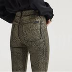 7 For All Mankind High Waist Ankle Skinny Coated Metallic Leopard Print Jeans 24 Photo 1