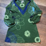 Sweet Pea by Staci Frati Sheer Womens Med Green Plunging Vneck Boho Y2K Coquette Photo 0