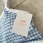 ANDIE NWT Swim The Cove Top Gingham Pool Blue & White Plaid Bikini Top XL Photo 3