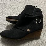Dr. Scholls Ankle Wedge Booties Sz 11 Black Platform Buckle Comfort Desert Boot Photo 0