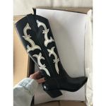 DOLCE VITA Samare Western Boot in Black White Leather Size US 8.5 Photo 2