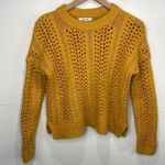 Madewell Windemere Pointelle Pullover Sweater Gold size XS Photo 2