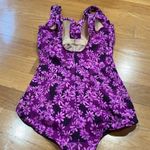 Maxine women’s floral one piece swim suit size 12. Purple Photo 4