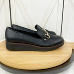 ALDO  Yolanda Wedge Heel Slip On Loafer Shoes‎ Black 9 Preppy Classic Photo 2