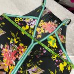 Floral sheer swim coverup Maxi Dress w/embroidery Trim size L high side slits Black Size L Photo 12