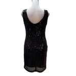 Crystal Doll Black Sequins Sleeveless Above the Knee Dress Size Medium Photo 3