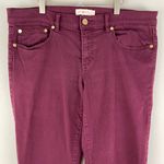 Tory Burch Maroon Dark Red High Waisted Super Skinny Jeans Photo 4
