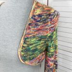 Gabrielle Union Marled Rainbow Knit Shrug Sweater Long Sleeve Multicolor Medium Photo 4