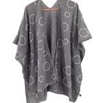 TREZO Wrap Shawl Circles Lagenlook Gray White Artsy Art Funky Cotton Blend Light Photo 0