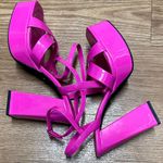 ZARA Block Heels Platform pink Sandals Photo 4