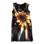 Saint Tropez West Dress Womens 14 Black Yellow Floral Sheath Sunflower Colorful Photo 0