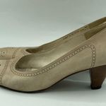 Vintage Bruno Magli kitten Heels TAUPE TAN dress shoes cut outs leather shoes Size 7 Photo 5