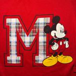VTG 90s USA Made Mickey Unlimited Red Plaid Collar Sweatshirt Womens M Disney Size M Photo 2