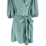 Amanda Uprichard Alida Waist Tie Mini Dress Waist Tie Sage Green Size S Photo 3