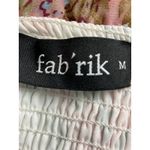 fab'rik  Floral Two Piece Set Smocked Ruffle Crop Top Mini Skirt Pink Green M/ L Photo 7