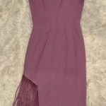 Dress the Population NEW ANTHROPOLOGIE Rory Side-Fringe Midi Dress purple sz S Photo 0