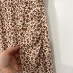 Wishful Thinking Small Brown Floral Pattern Curved Hem Short Sleeve Maxi Dress Photo 9