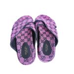 Gucci GG Print Platform Sandals Slides 10.5 Purple Black Luxury Designer Y2K 90s Photo 4