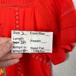 Brass & Roe Orange Short Sleeve Boho Floral Embroidered Crochet Trim Dress sm Photo 9