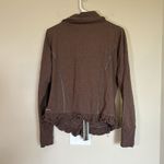 Matilda Jane Stealth Jacket Women Paint By Numbers Ruched Ruffle Brown Zip-Up M Photo 3