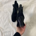 NEW Black Faux Suede Renaissance Fair Witchy Wench Sheer Lace Boots 9 Photo 5