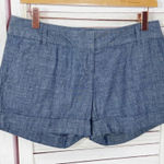 The Limited  Chambray Easy Short Cuffed Hem Low Rise Chino Shorts Blue 2‎ Photo 0