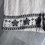 Loft Petites Beige Linen Romper with Black Floral Embroidery 6P NEW Photo 3