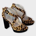 Limelight  Lyanna Animal Leopard Print Platform Peep Toe Chunky Block Heels 8.5 Photo 11