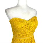 Jenny Yoo  Collection “Hudson” Yellow lace strapless Cocktail Floral Dress Size 6 Photo 8