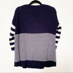 Miss Kant Navy White Cropped Sleeve Striped Sweater Size M Photo 7
