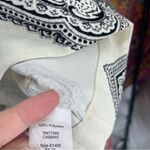 Madewell Estate Paisley Printed Tailored Short Sleeve White Black Blouse Top Photo 7