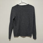 The Kooples  Gray Lightweight Merino‎ Wool Sweater with Front Pocket Chain Photo 3