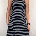 Athleta  Women's A Line Tank Dress XS Extra Small Dark Navy Blue Grey Gray Stripe Photo 0