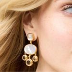 Julie Vos Gold and Cream Dangle Earrings in white Photo 0