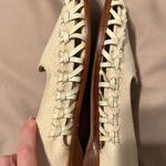 Divertente studio sz9 cream color cloth upper leather sole flats loafers EUC Size 9 Photo 12