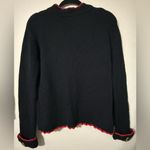 Vintage CLIO womens size large cardigan sweater cottage core embroidered crochet Black Photo 4